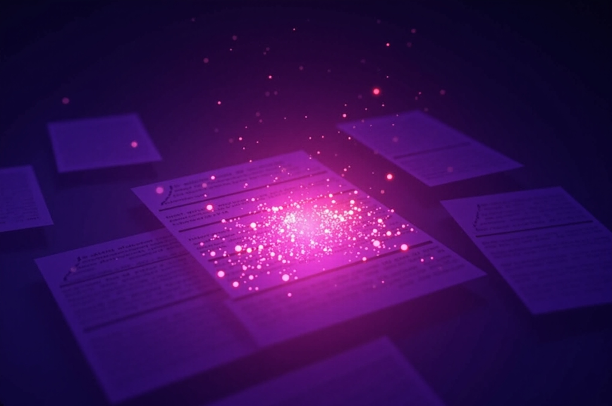 holographic digital contract documents floating in dark futuristic space above sleek modern car dashboard