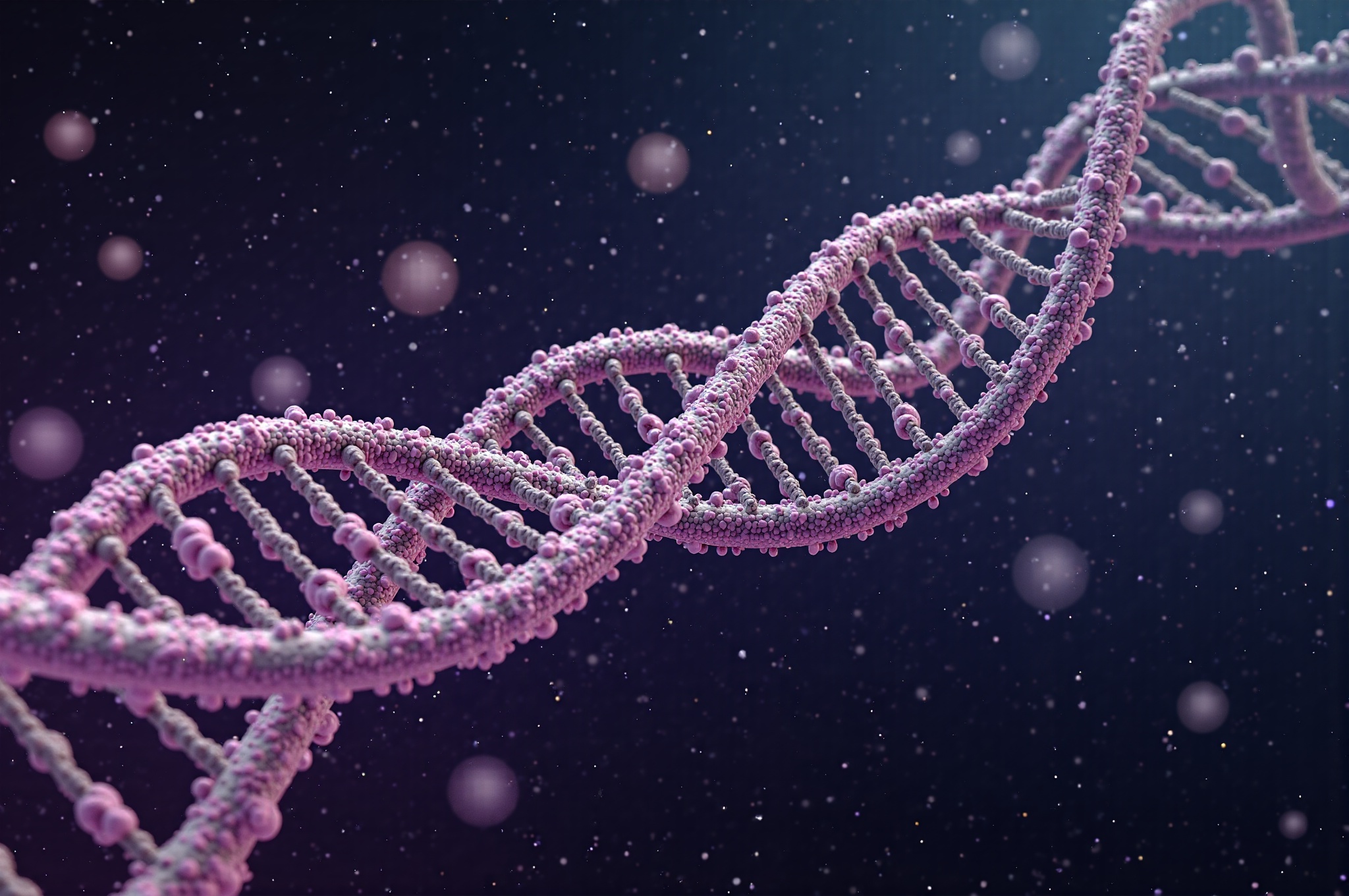 Wide cinematic shot of DNA helix explosive transformation